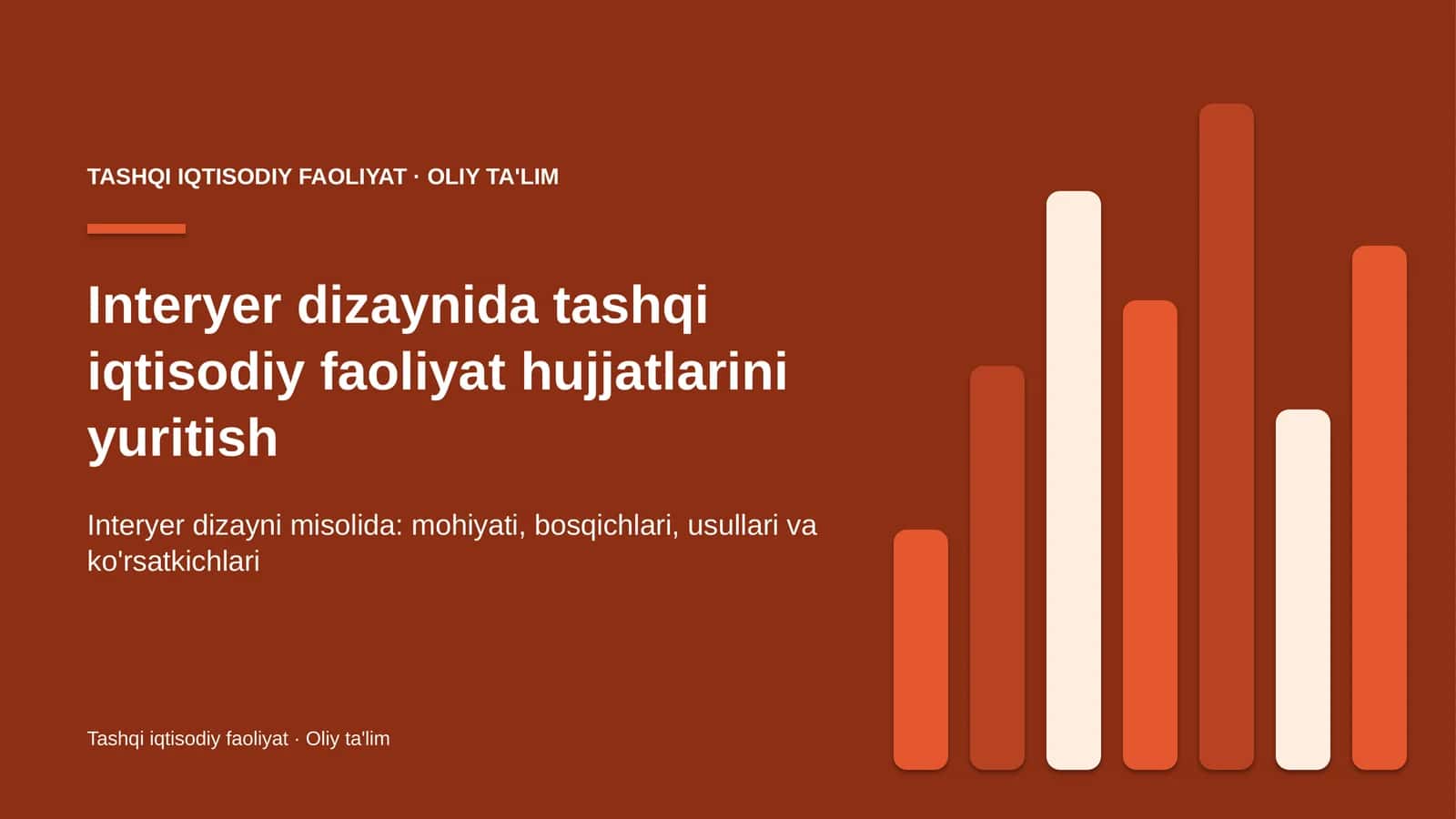 Interyer dizaynida tashqi iqtisodiy faoliyat hujjatlarini yuritish