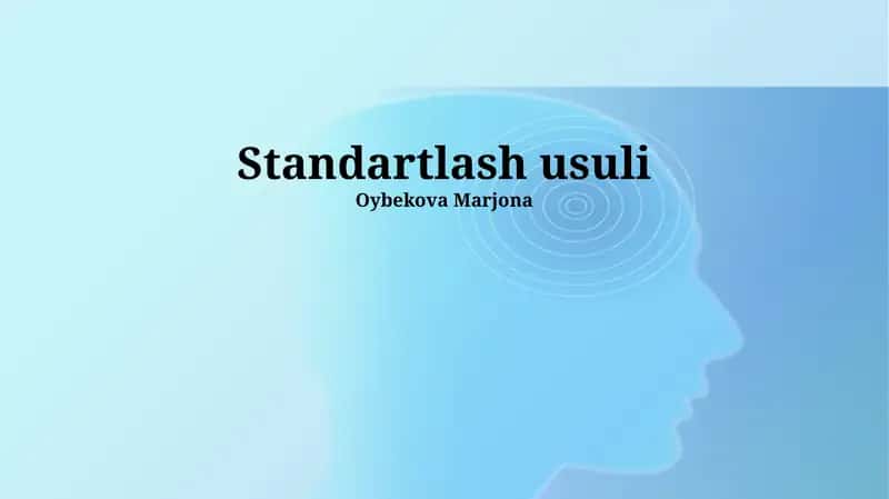 Standartlash usuli