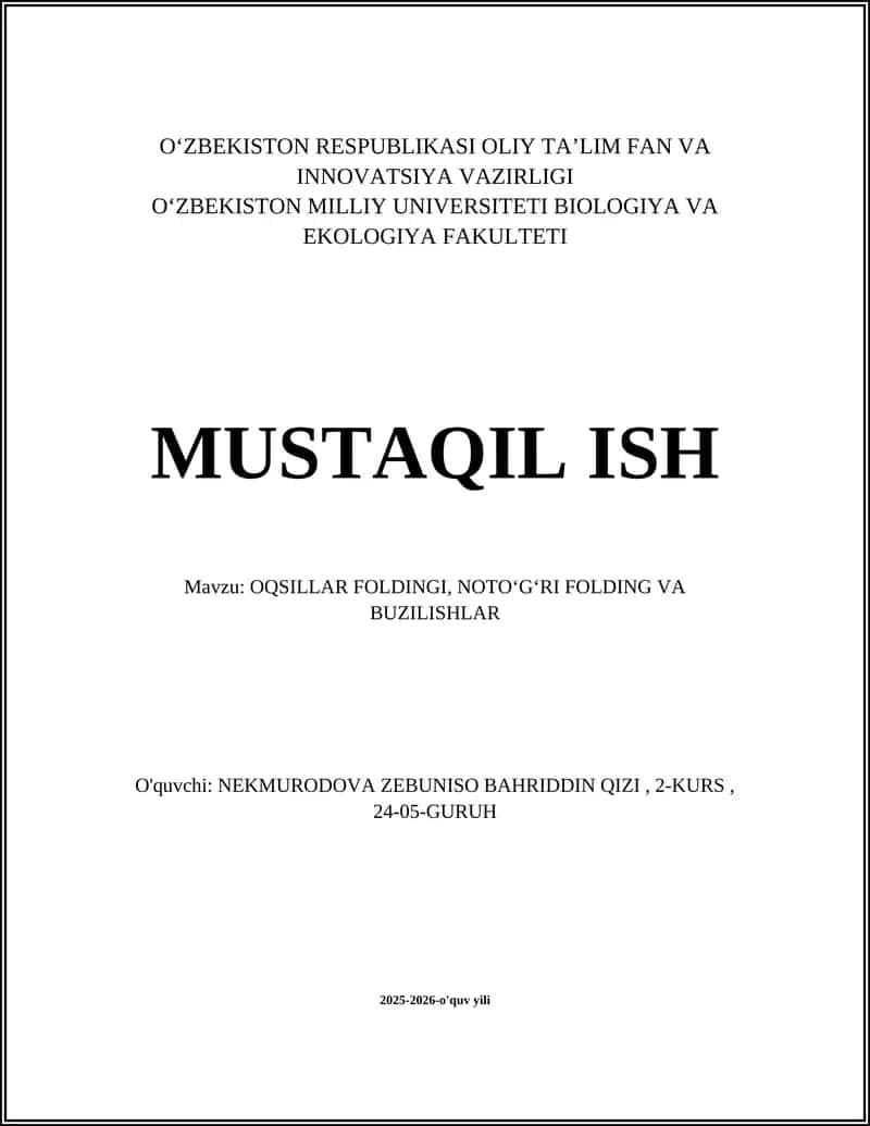 Oqsillar Foldingi