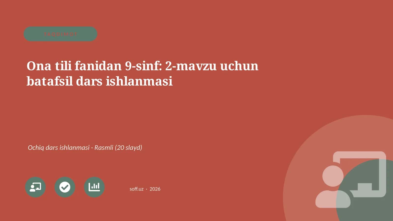 Ona tili fanidan 9-sinf: 2-mavzu uchun batafsil dars ishlanmasi