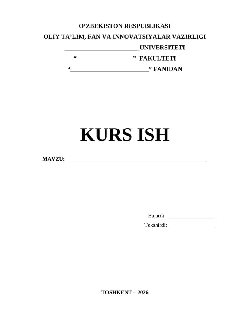 KURS ISH yuzi