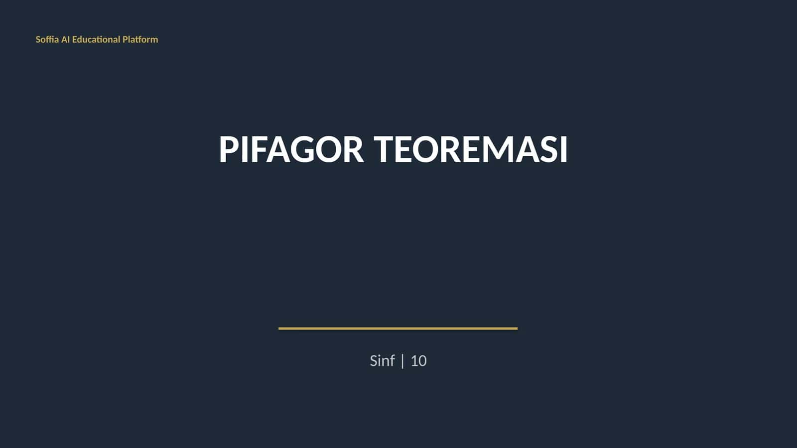PIFAGOR TEOREMASI