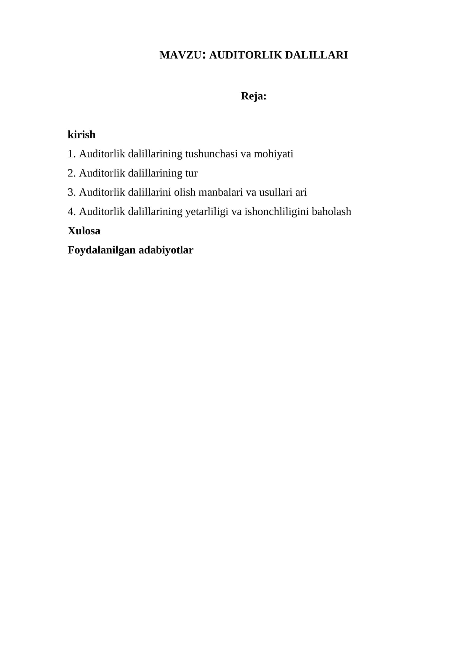 AUDITORLIK DALILLARI