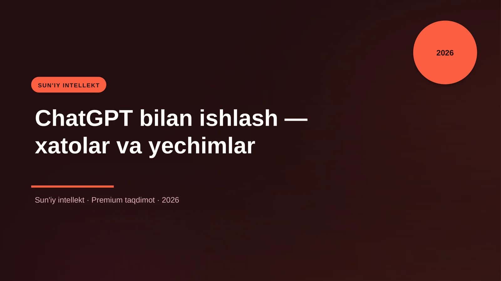 ChatGPT bilan ishlash — xatolar va yechimlar