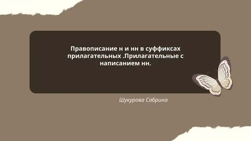 Правописание н и нн в суффиксах прилагательных