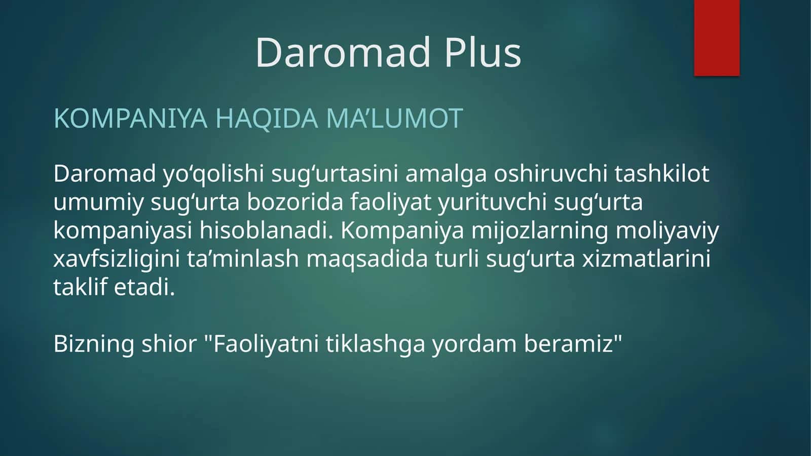 Daromad yo'qolishi sug'urta tashkiloti