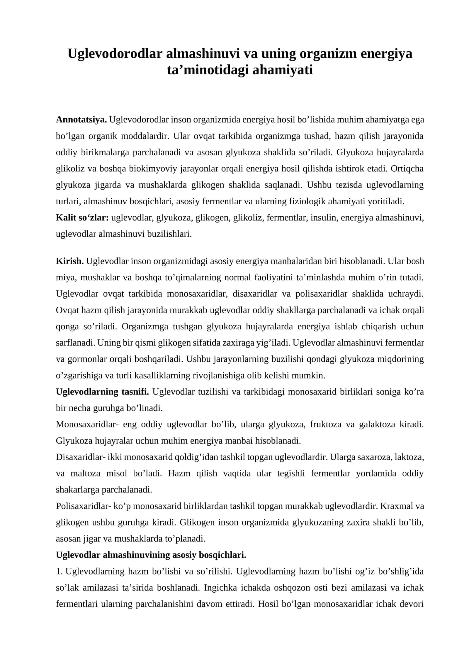Uglevodlar