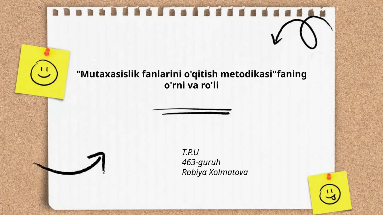 Mutaxasislik fanlarini o'qitish metodikasi