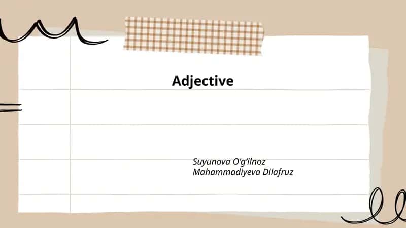 Definition and function of adjectives
