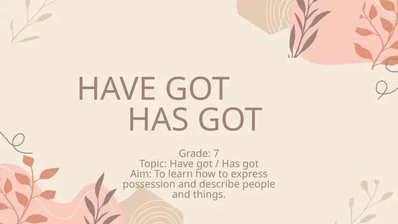 Have got / Has got Grade 7