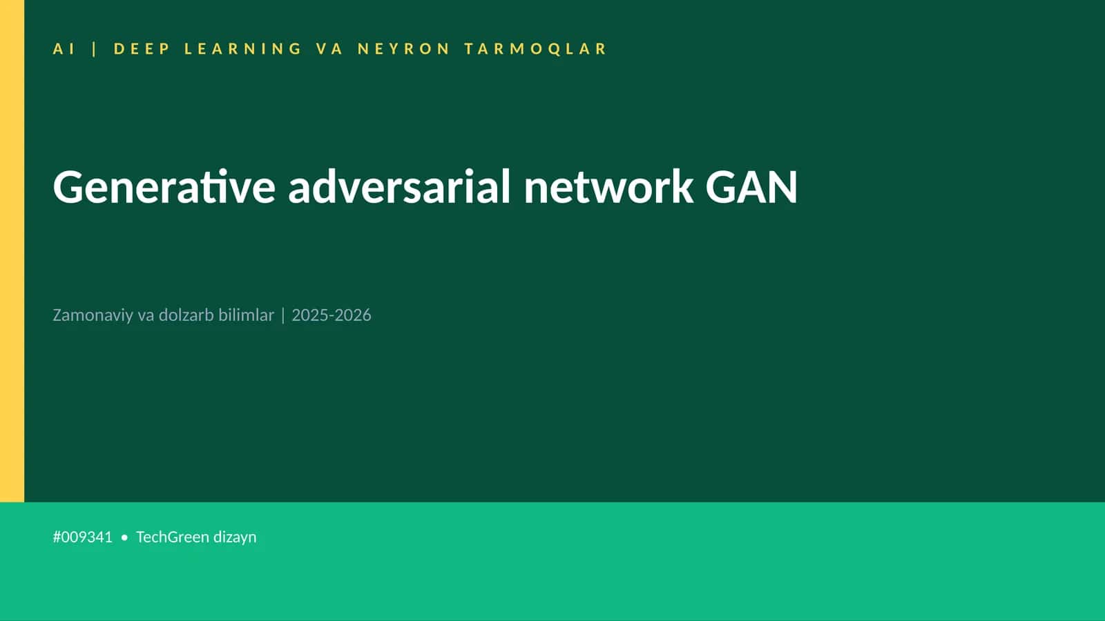 Generative adversarial network GAN