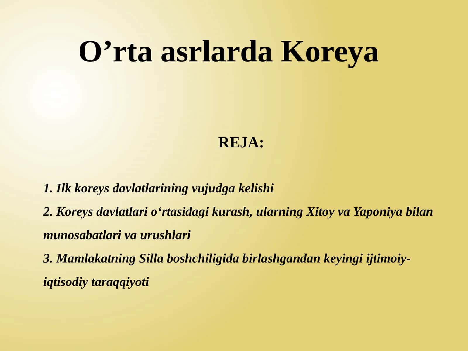 Ilk Koreys davlatlarining vujudga kelishi, O’rta asrlarda Koreya