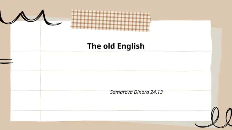 Old English Phonology