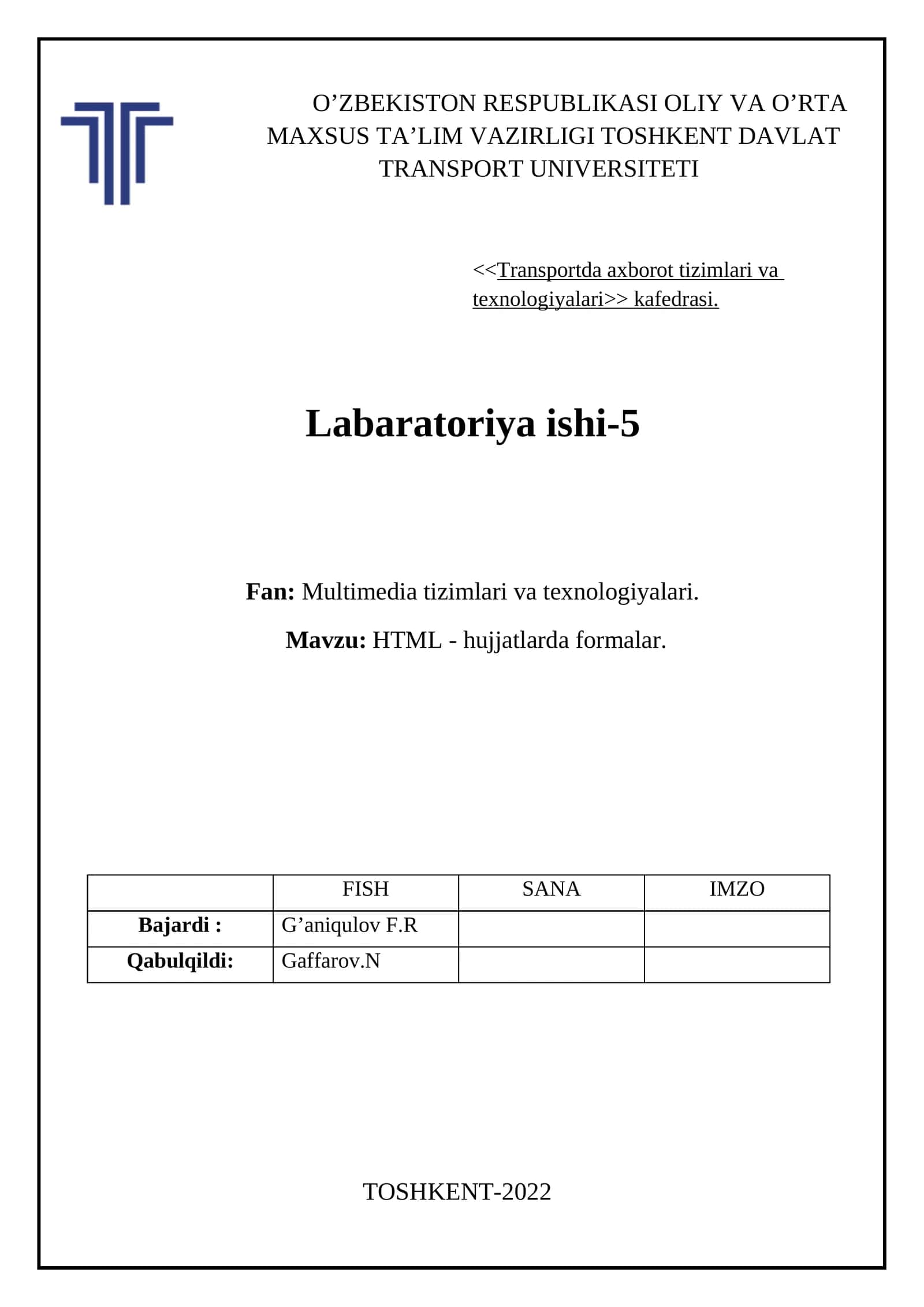 HTML - hujjatlarda formalar