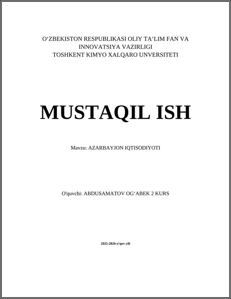 AZARBAYJON IQTISODIYOTI
