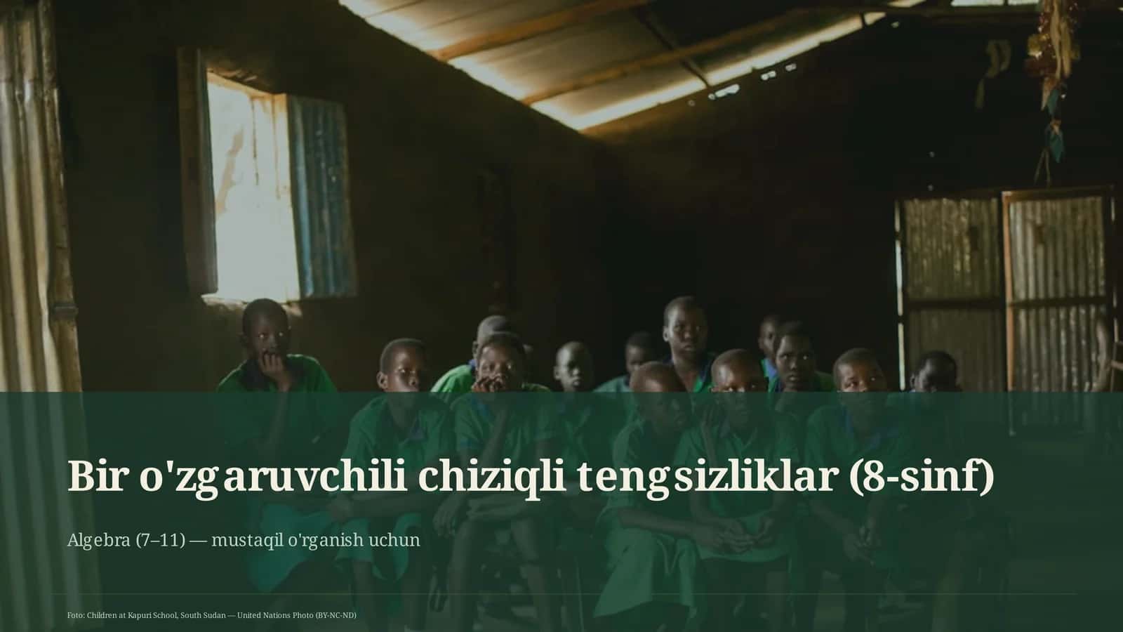 Bir o'zgaruvchili chiziqli tengsizliklar (8-sinf)