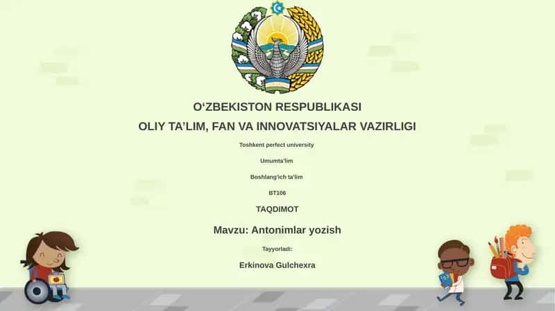 Antonimlar yozish