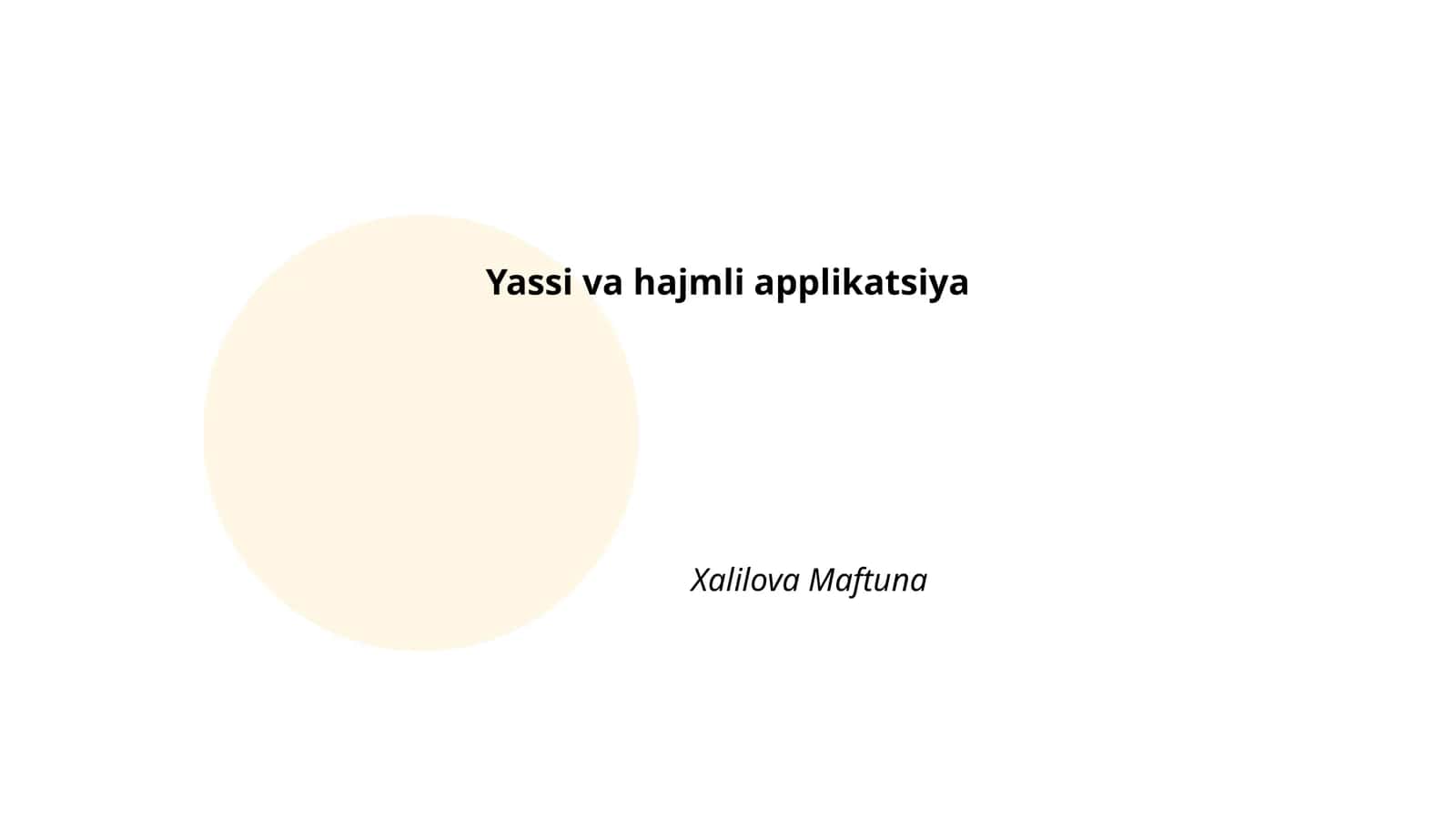 Yassi va hajmli applikatsiya
