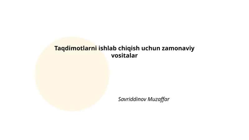 Taqdimot dasturlari turlari