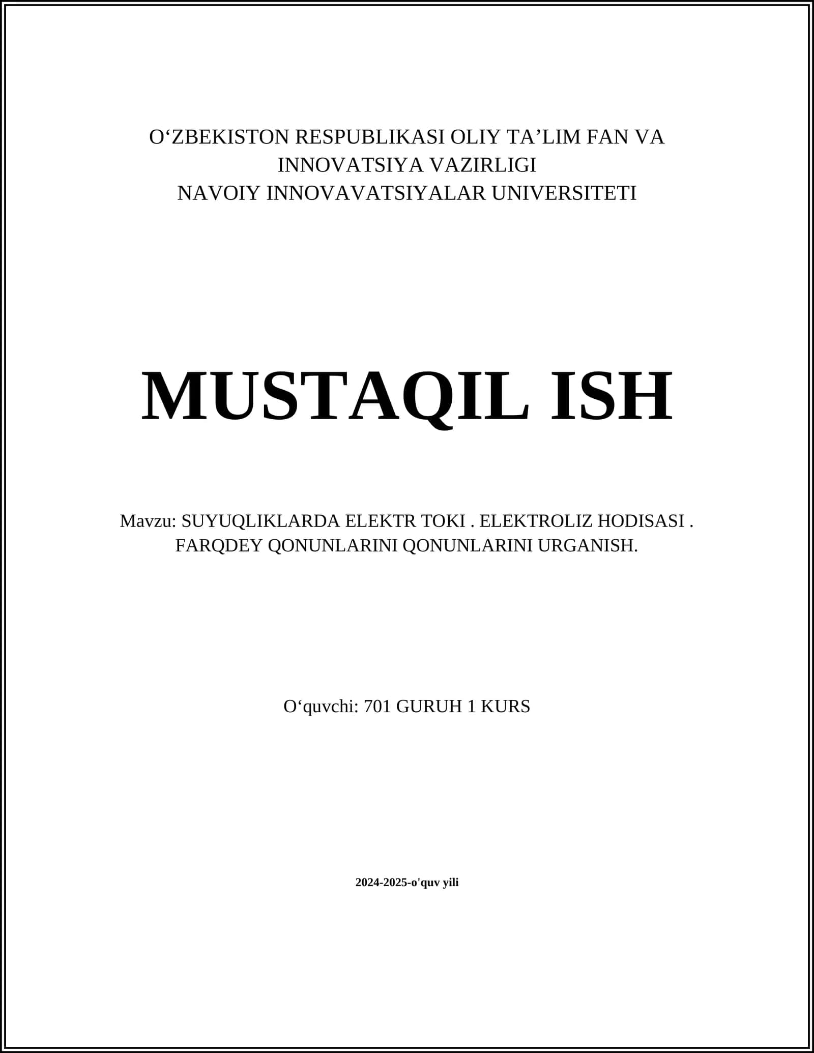 SUYUQLIKLARDA ELEKTR TOKI