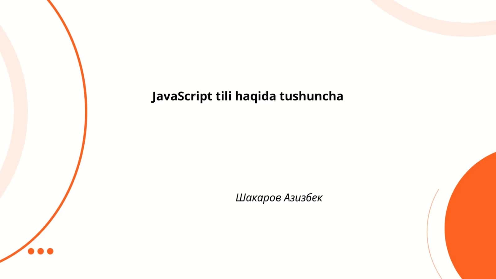 JavaScript tili haqida tushuncha