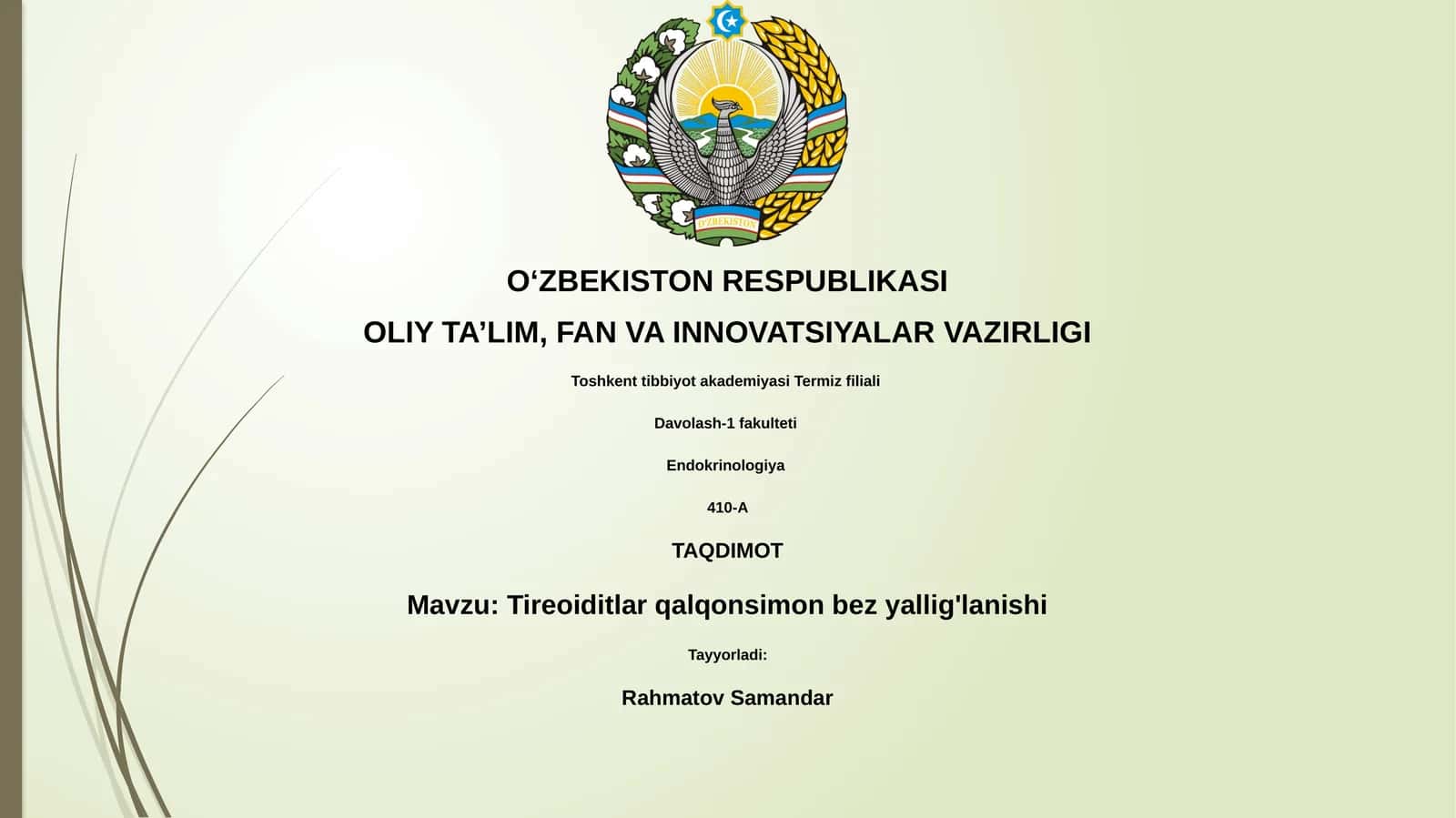Tireoiditlar qalqonsimon bez yallig'lanishi