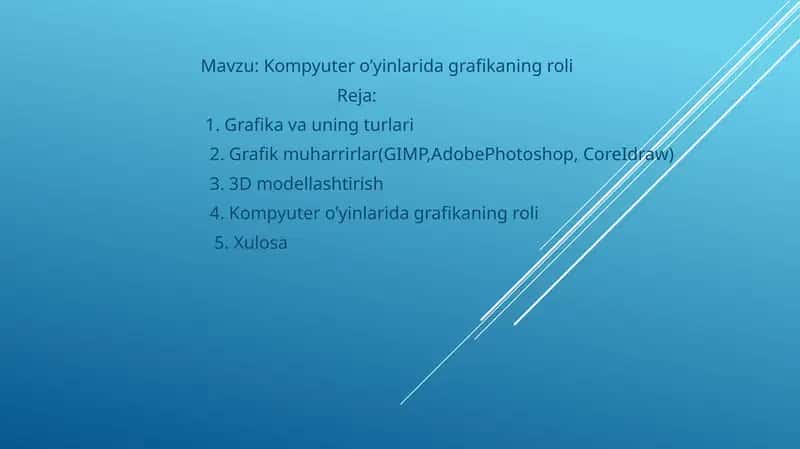 Kompyuter o'yinlarida grafikaning roli