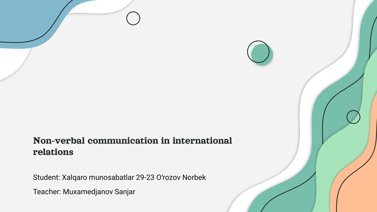 Non-verbal communication in international relations