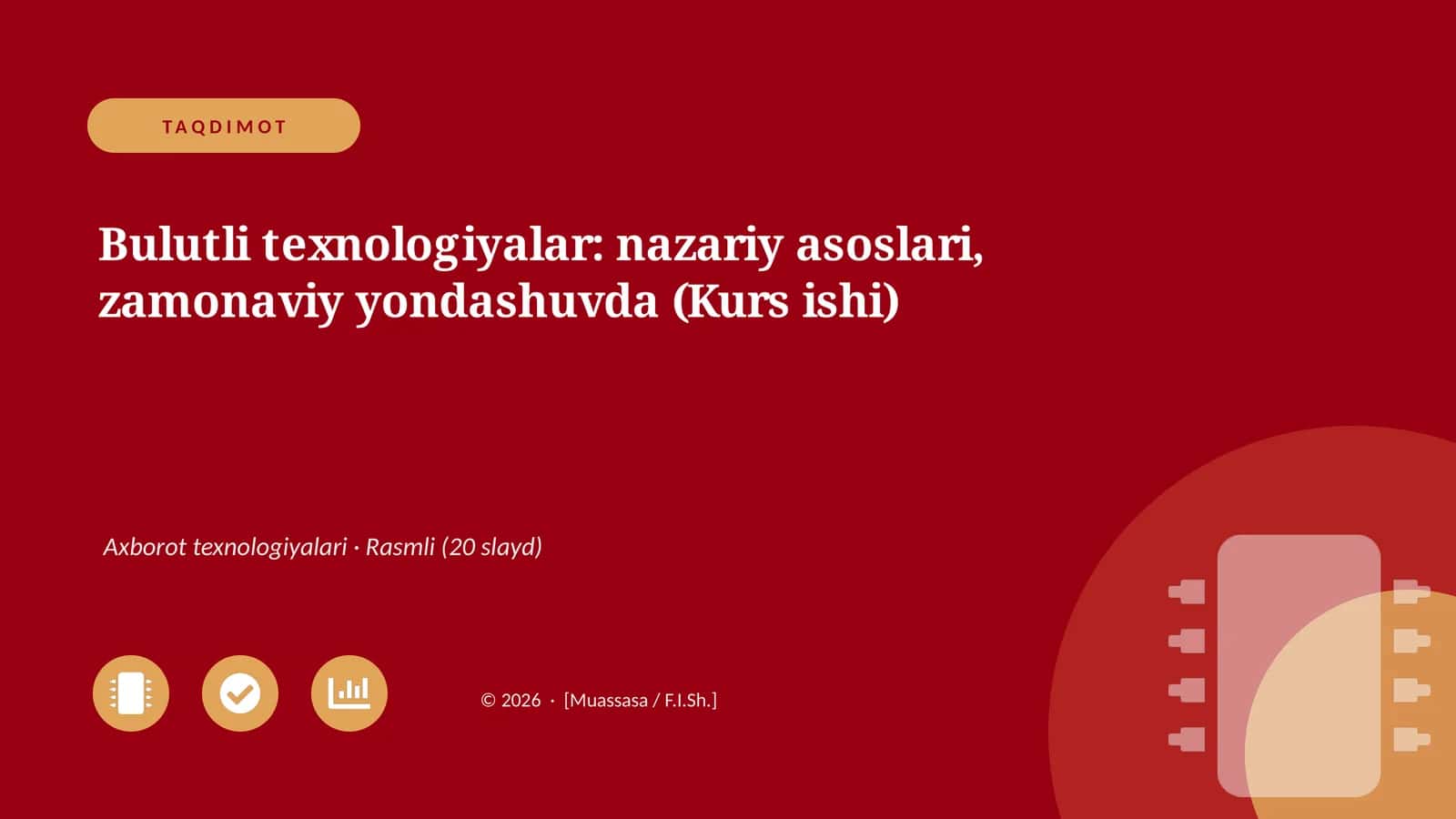 Bulutli texnologiyalar: nazariy asoslari, zamonaviy yondashuvda (Kurs ishi)
