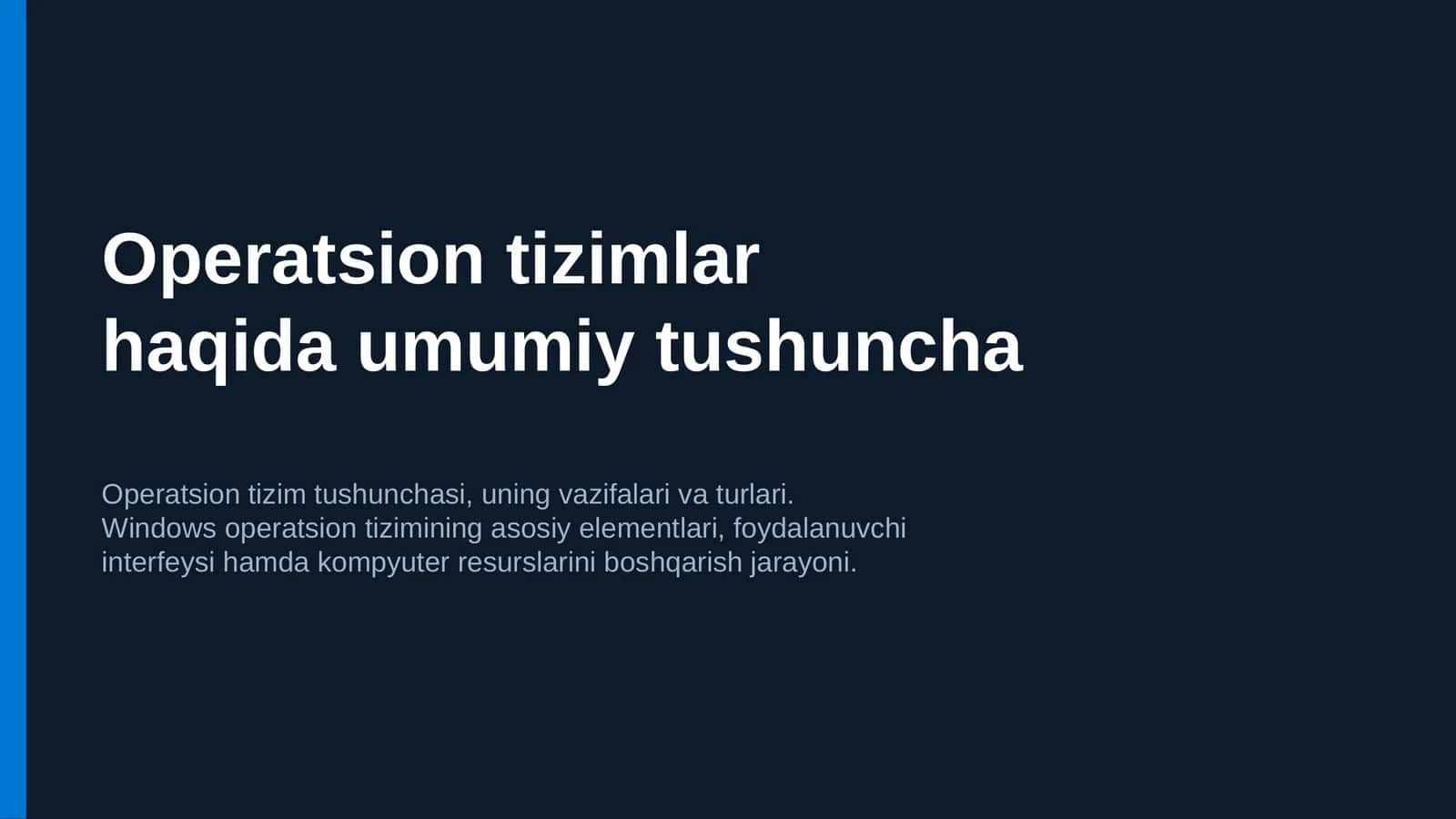 Operatsion tizimlar
