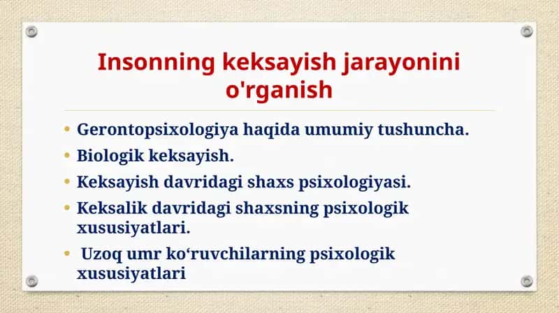 GERONTOPSIXOLOGIYA