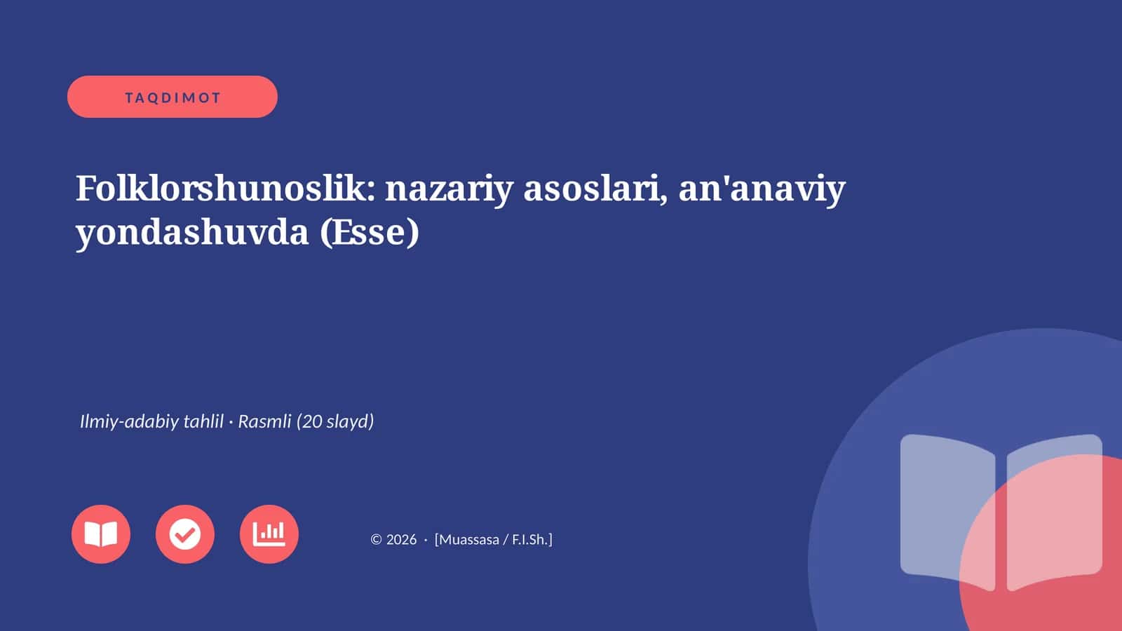Folklorshunoslik: nazariy asoslari, an'anaviy yondashuvda (Esse)