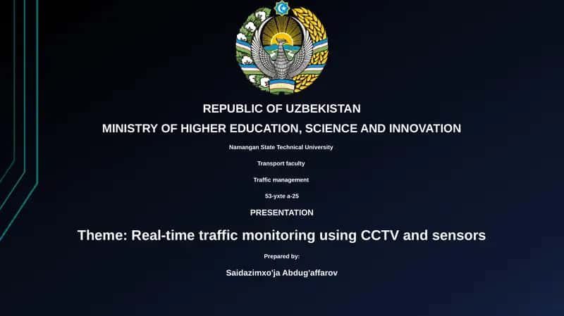 Presentation on Real-time Traffic Monitoring
