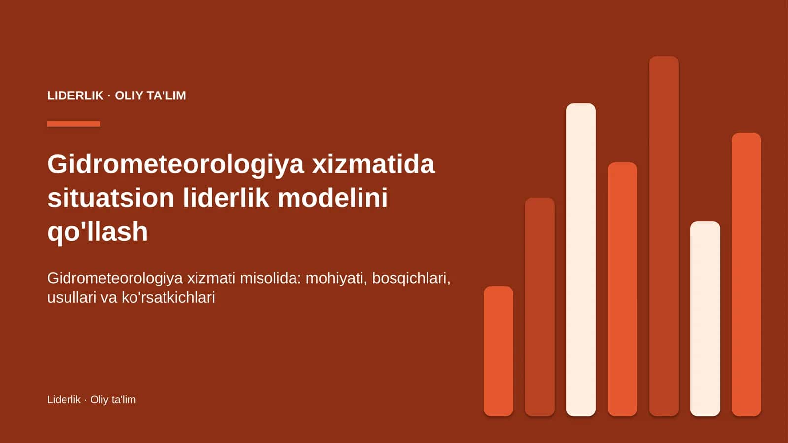 Gidrometeorologiya xizmatida situatsion liderlik modelini qo'llash