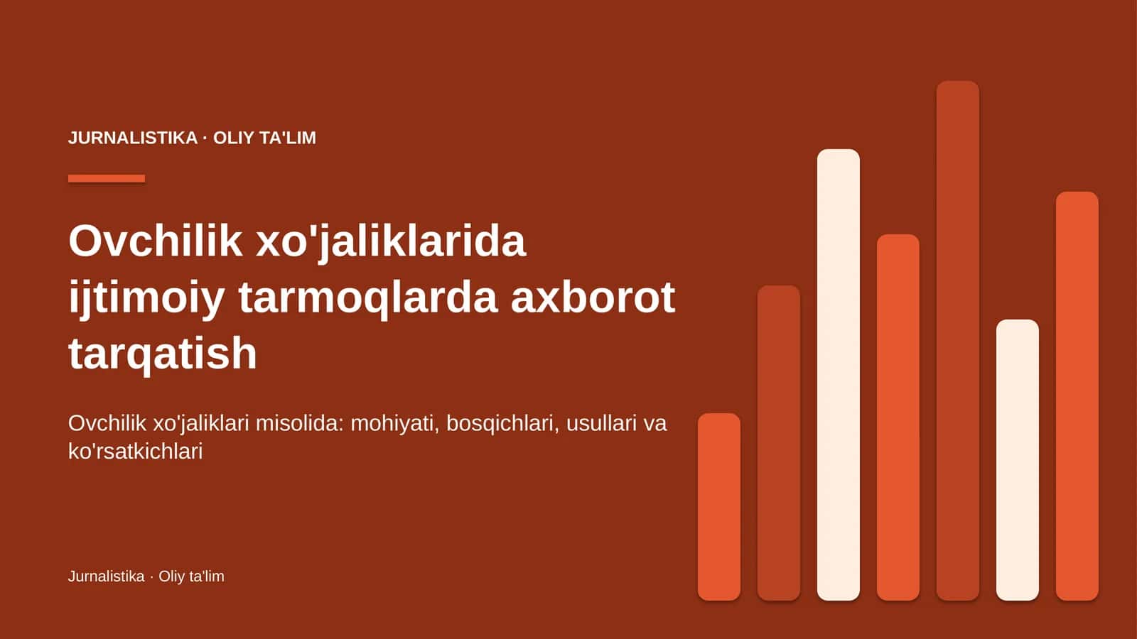 Ovchilik xo'jaliklarida ijtimoiy tarmoqlarda axborot tarqatish