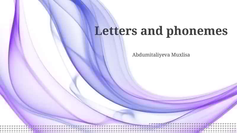 Letters and phonemes