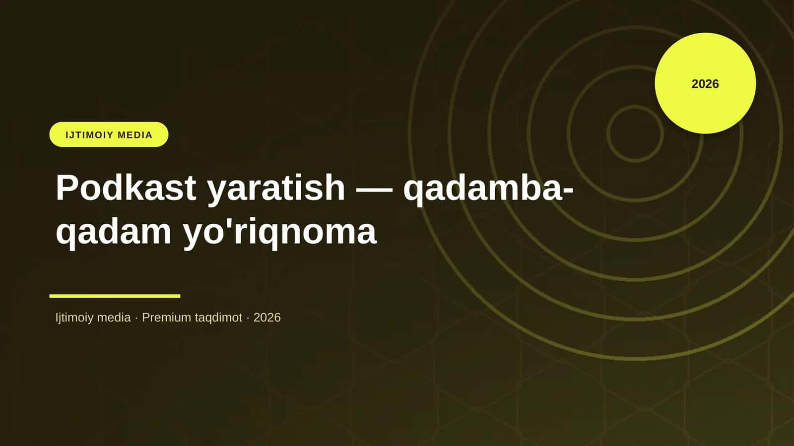 Podkast yaratish - qadamba-qadam yo'riqnoma