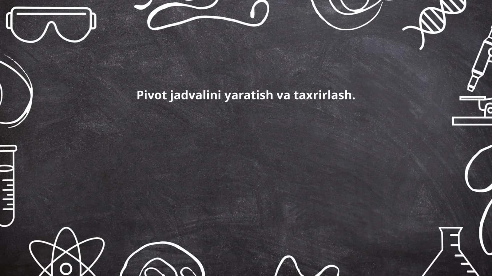 Pivot jadvalini yaratish va taxrirlash