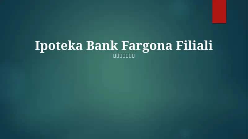 Ipoteka Bank Fargona Filiali
