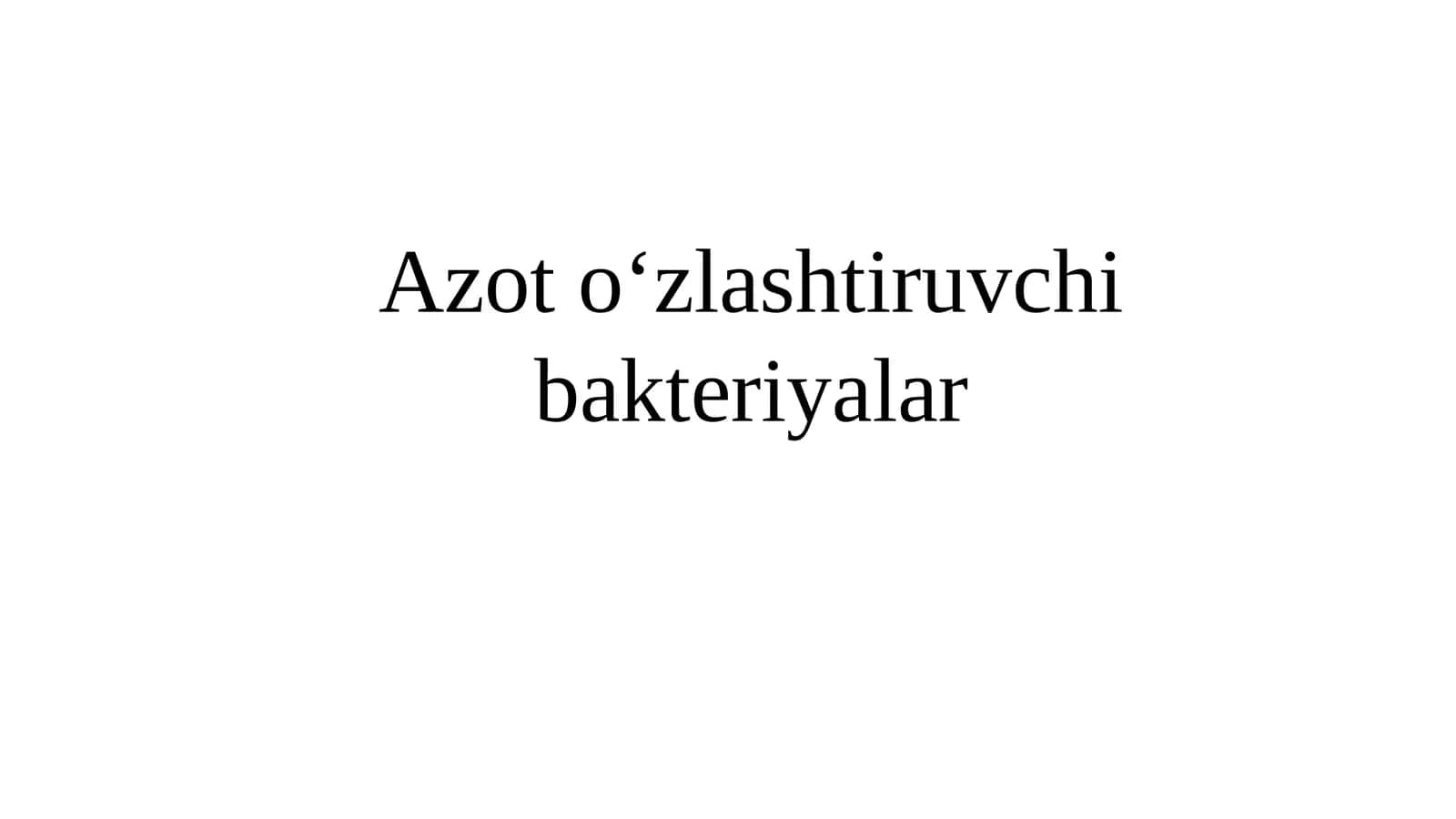 Azot oʻzlashtiruvchi bakteriyalar
