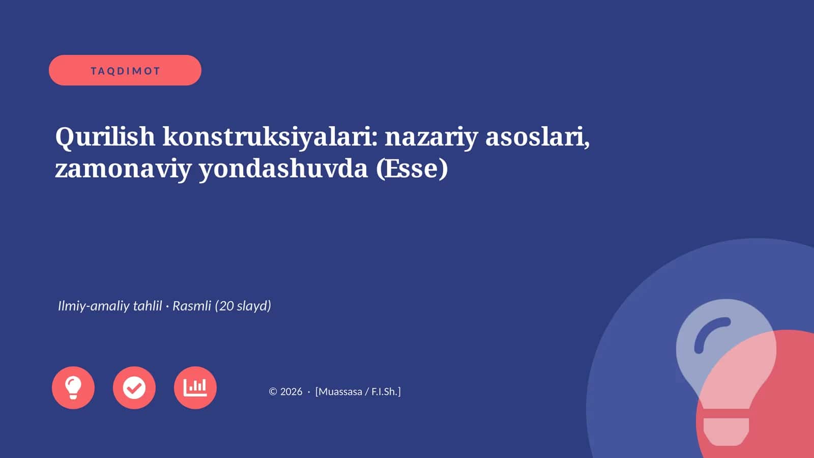 Qurilish konstruksiyalari: nazariy asoslari, zamonaviy yondashuvda (Esse)