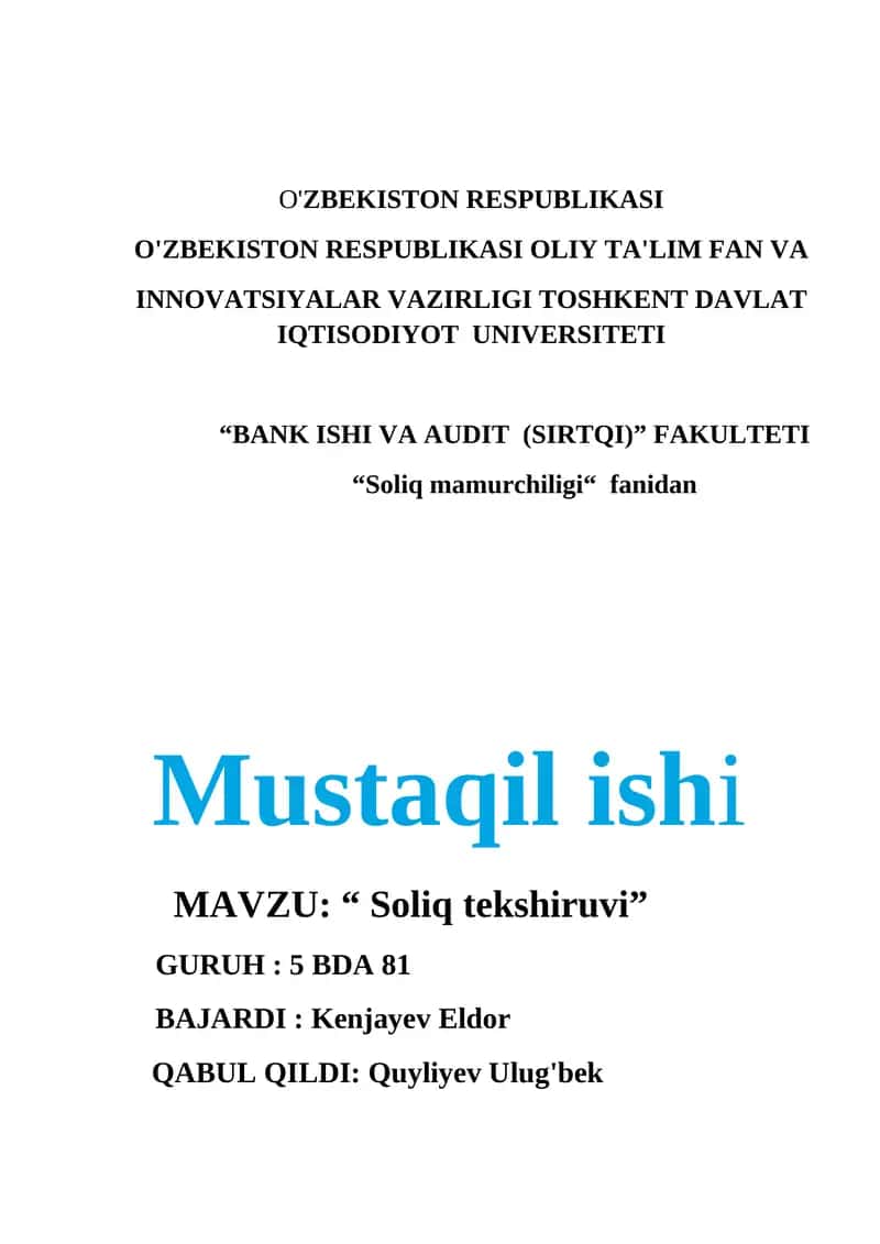 Soliq tekshiruvi