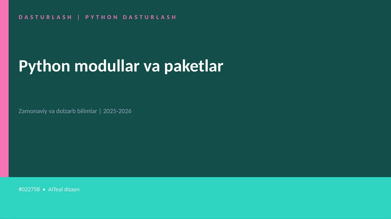 DASTURLASH | PYTHON DASTURLASH