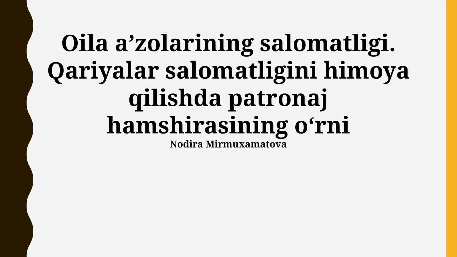 Oila A'zolarining Sog'lig'i