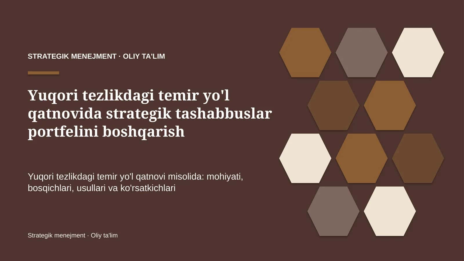 yuqori tezlikdagi temir yo'l qatnovida strategik tashabbuslar portfelini boshqarish 4243