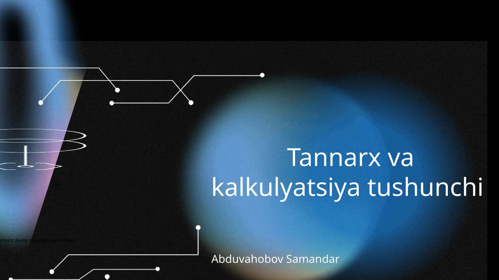 Tannarx va kalkulyatsiya tushunchi