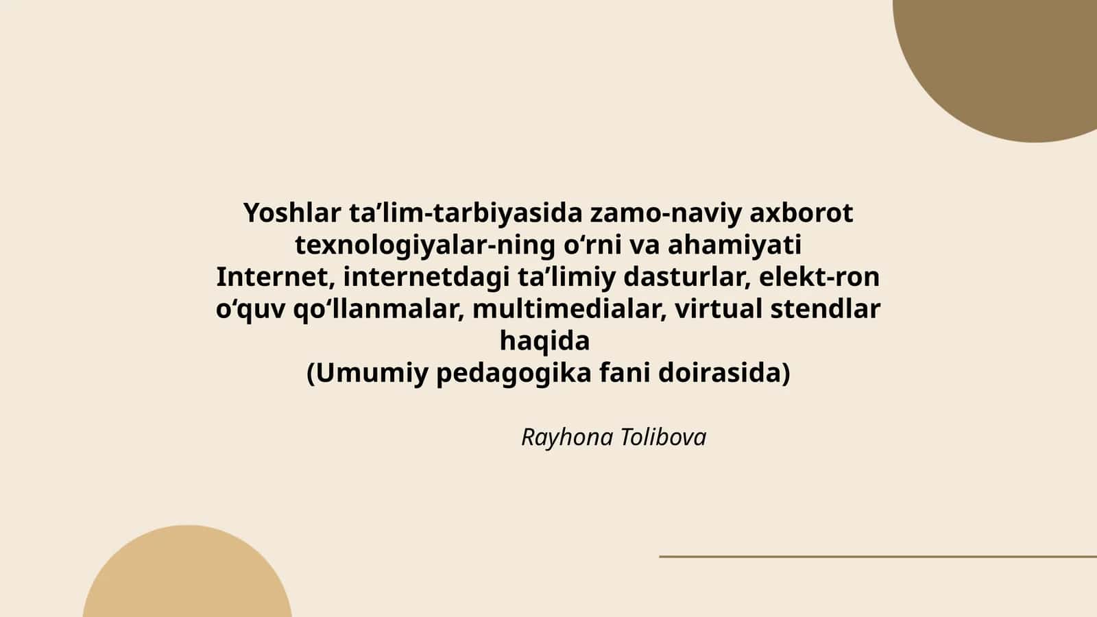 Zamo-naviy axborot texnologiyalari