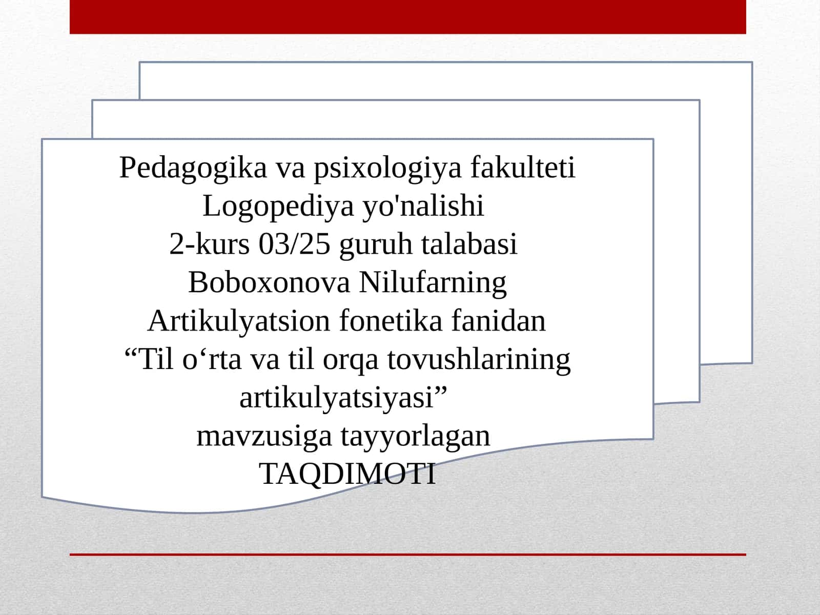 “Tiloʻrta va til orqatovushlariningartikulyatsiyasi”