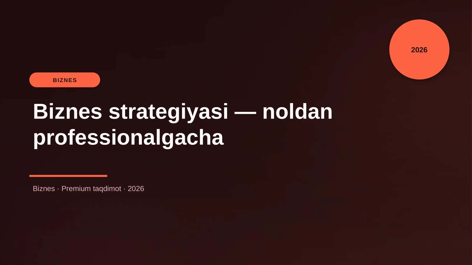 Biznes strategiyasi — noldan professionalgacha