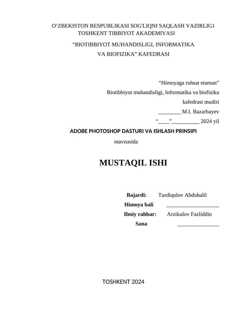 Adobe Photoshop Dasturi